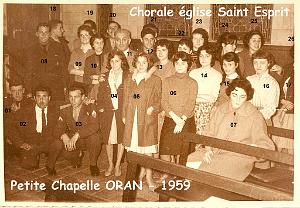 CHORALE ST ESPRIT D ORAN 1959 A LA PETITE CHAPELLE D ORAN